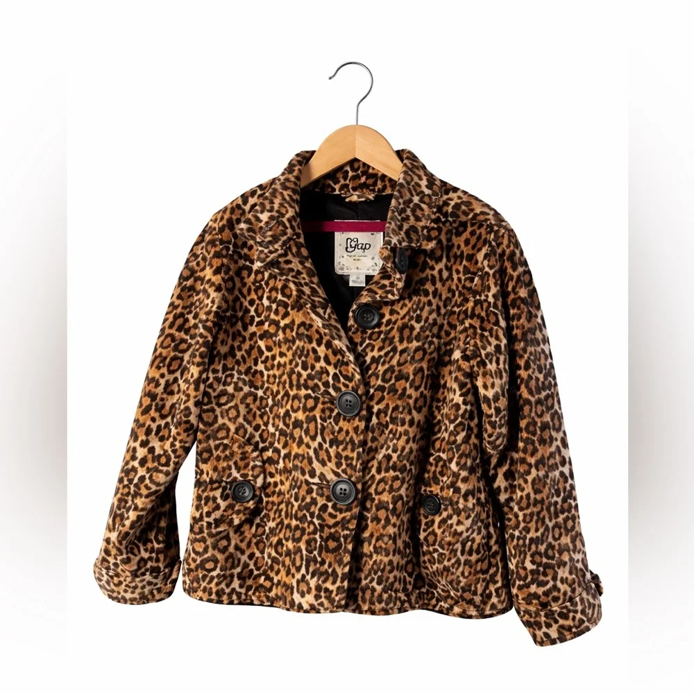 Gap Leopard Print Kids Jacket Y2K Size 10. Excellent Condition Trend Statement